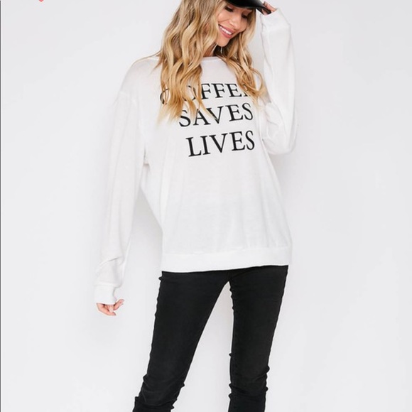 Coffee Saves Lives Lightweight Sweatshirt - Picture 2 of 6